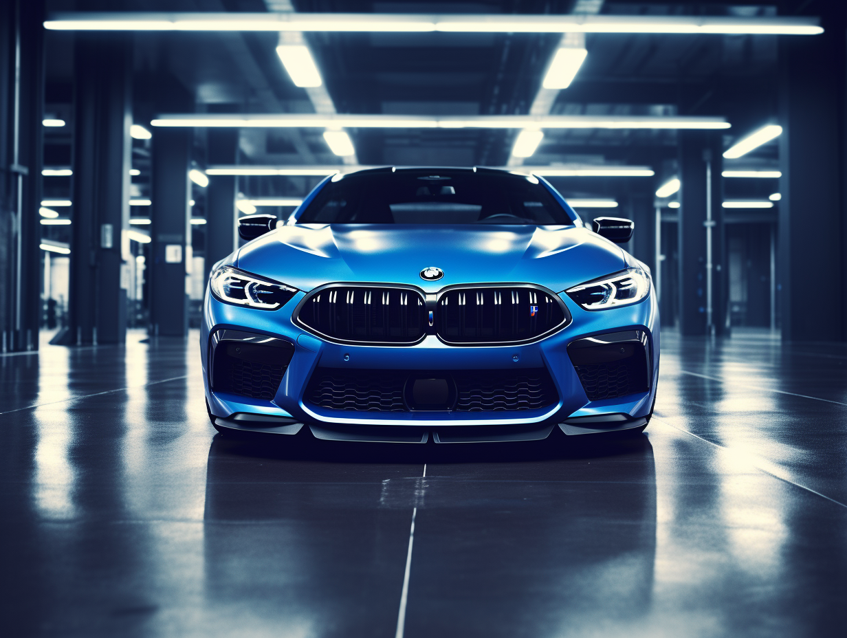 BMW M8 blue front